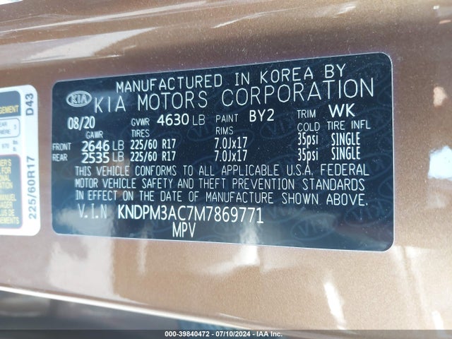 KIA Sportage Lx 2021 KNDPM3AC7M7869771 Image 9