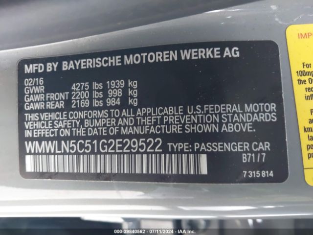 WMWLN5C51G2E29522 Mini Clubman Cooper