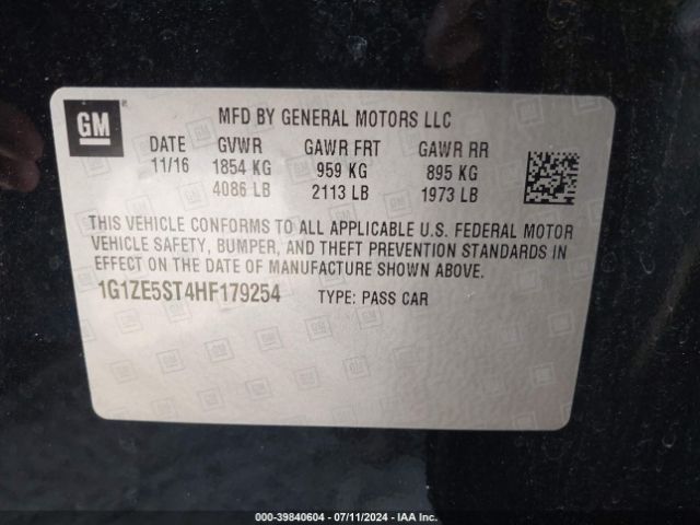 1G1ZE5ST4HF179254 Chevrolet MALIBU 1LT