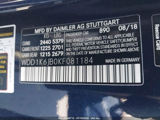 WDD1K6JB0KF081184 Mercedes-Benz E 450 4matic