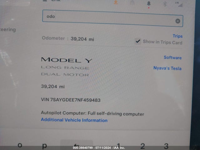 2022 TESLA MODEL Y 7SAYGDEE7NF459483 Photo 6