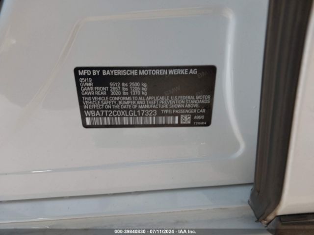 WBA7T2C0XLGL17323 BMW 740I