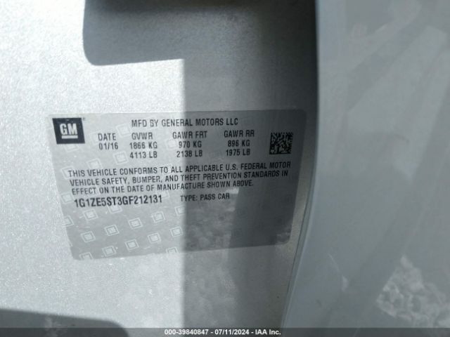 1G1ZE5ST3GF212131 Chevrolet MALIBU 1LT