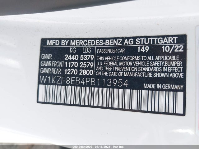 W1KZF8EB4PB113954 Mercedes-Benz E 350 4matic