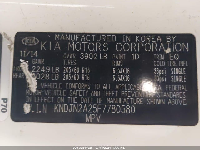 KIA Soul 2015 KNDJN2A25F7780580 Image 9