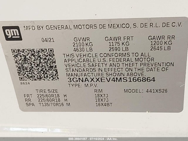 Chevrolet Equinox Awd Premier 2021 3GNAXXEV4MS166864 Image 9