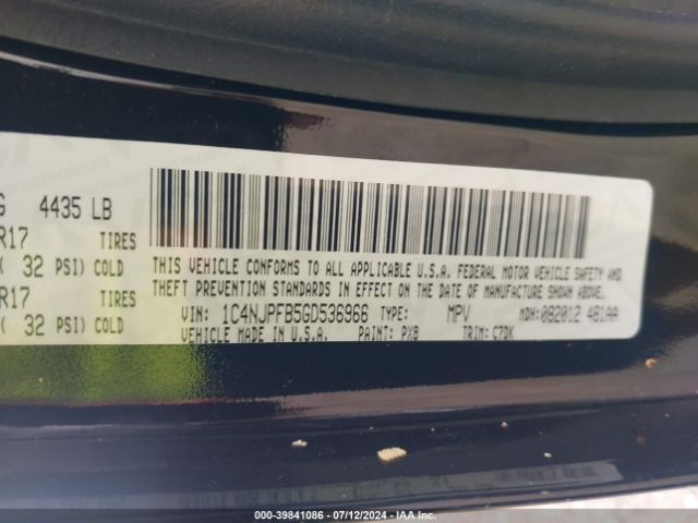 1C4NJPFB5GD536966 Jeep Patriot Latitude