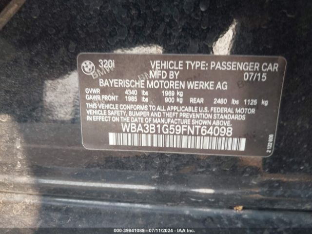 WBA3B1G59FNT64098 BMW 320i