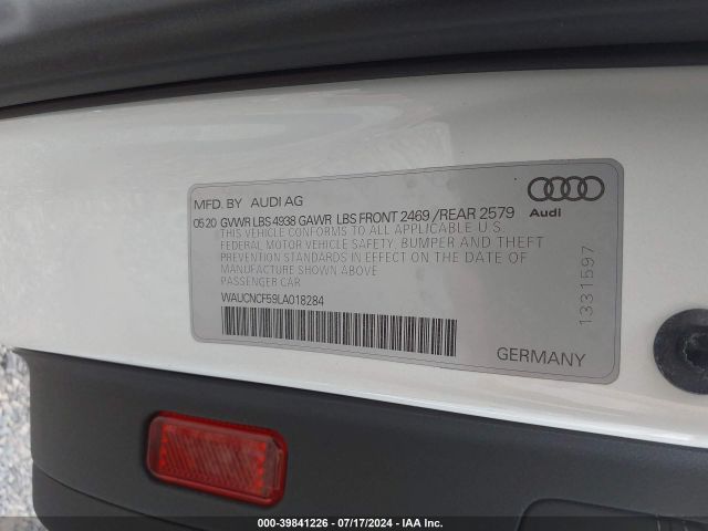 2020 AUDI A5 SPORTBACK WAUCNCF59LA018284 Photo 8