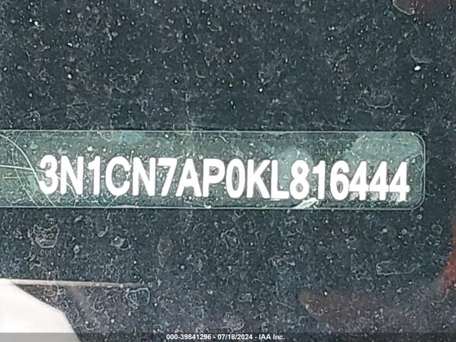Nissan Versa 1.6 Sv 2019 3N1CN7AP0KL816444 Image 9