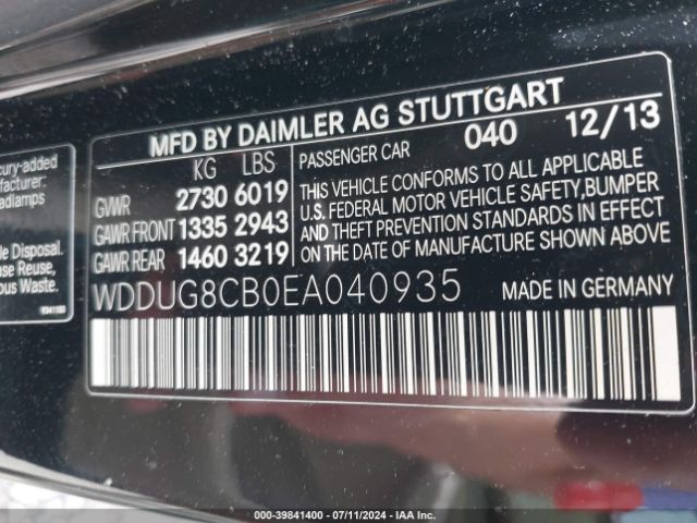 WDDUG8CB0EA040935 Mercedes-Benz S 550