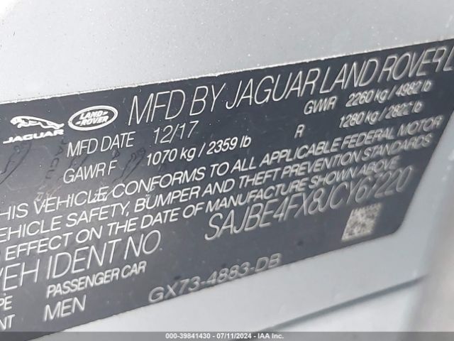 2018 JAGUAR XF SAJBE4FX8JCY67220 Photo 8