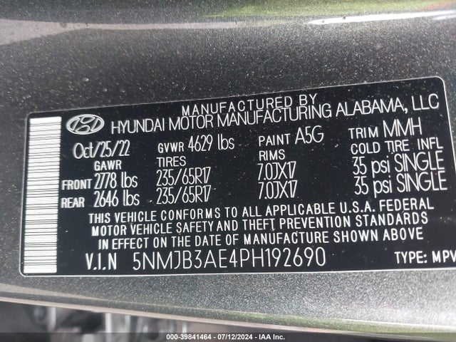 Hyundai TUCSON SEL 2023 5NMJB3AE4PH192690 Image 9