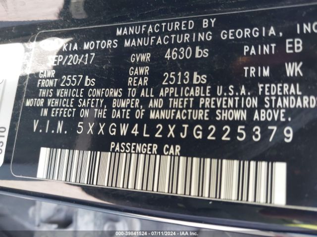 5XXGW4L2XJG225379 KIA Optima Sx Turbo