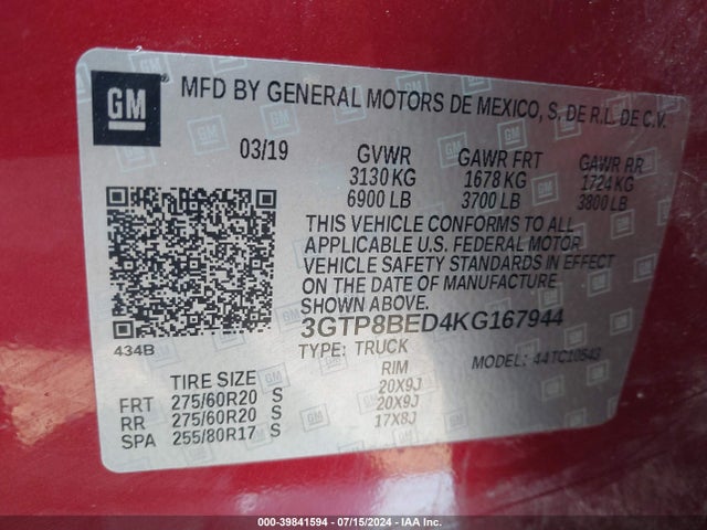GMC Sierra 1500 Sle 2019 3GTP8BED4KG167944 Image 9
