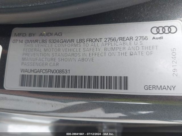 WAUHGAFC5FN008531 Audi A6 3.0t Premium Plus