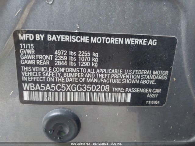 2016 BMW 528I WBA5A5C5XGG350208 Photo 8