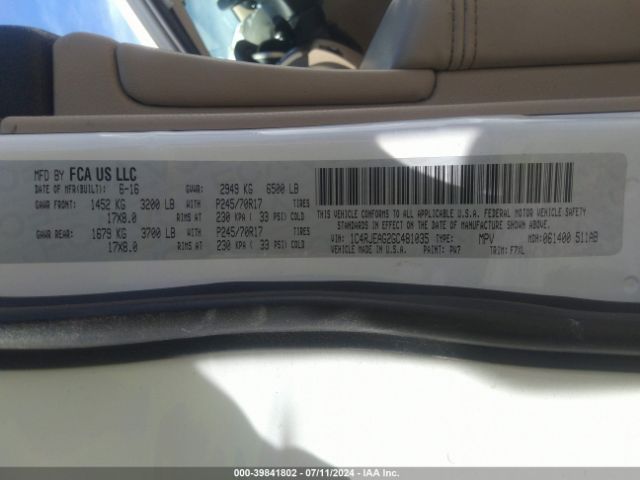1C4RJEAG2GC481035 Jeep Grand Cherokee Laredo