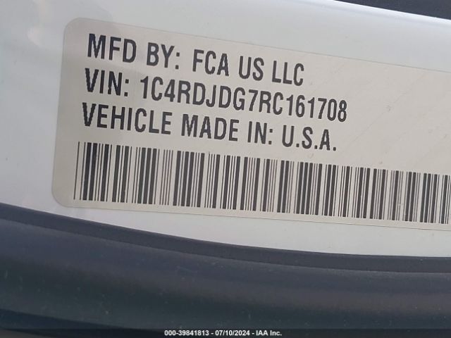 1C4RDJDG7RC161708 Dodge Durango Gt Plus Awd
