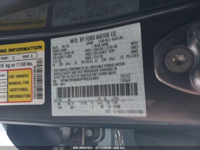 3FMCR9B60PRE22493 Ford Bronco Sport Big Bend