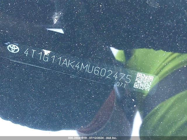 Toyota CAMRY SE 2021 4T1G11AK4MU602475 Image 9