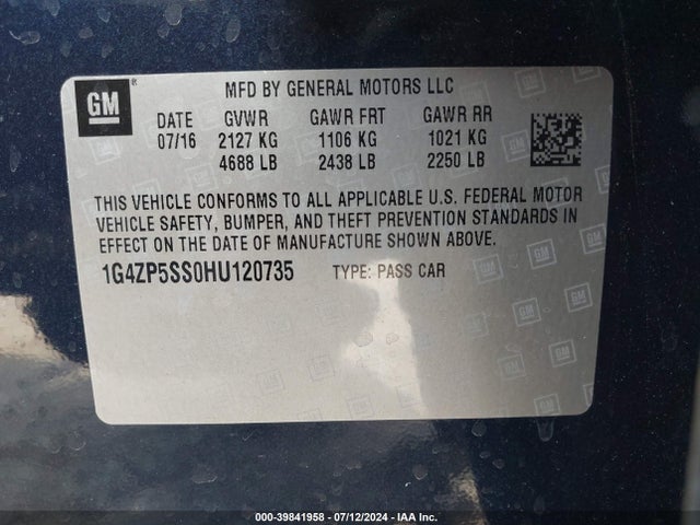 1G4ZP5SS0HU120735 Buick Lacrosse Essence
