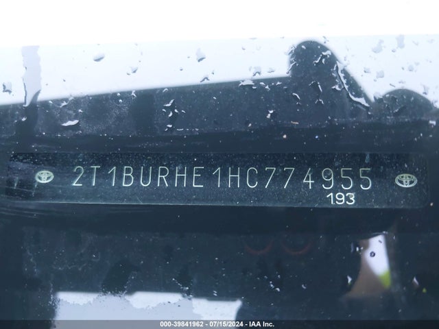 Toyota COROLLA LE 2017 2T1BURHE1HC774955 Image 9