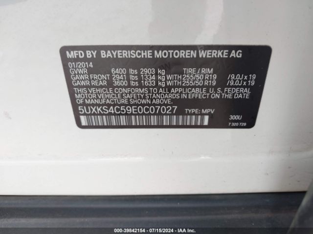 5UXKS4C59E0C07027 BMW X5 Xdrive35d
