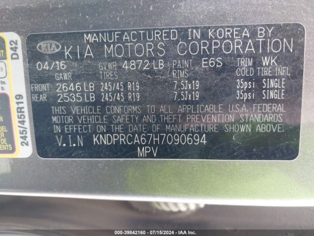 KNDPRCA67H7090694 KIA Sportage Sx Turbo