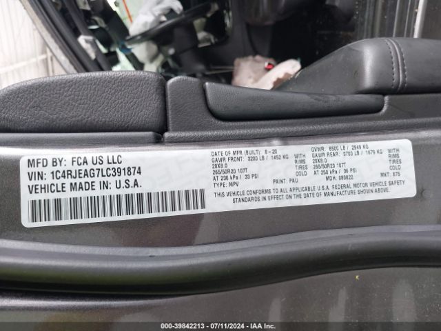 1C4RJEAG7LC391874 Jeep Grand Cherokee Altitude 4x2