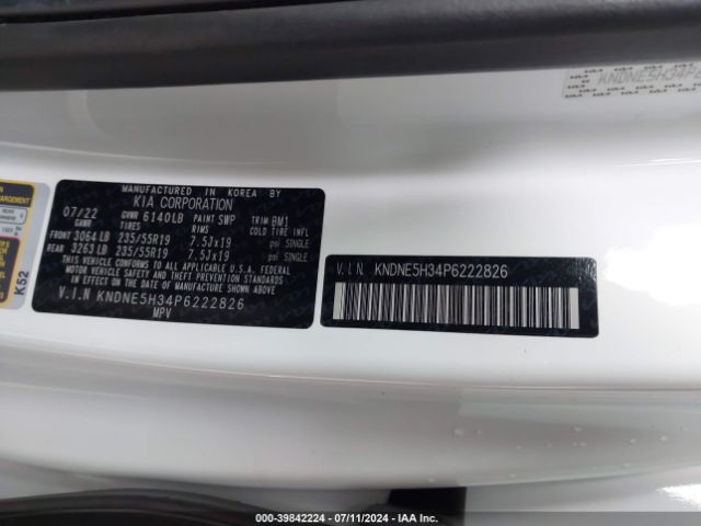 KNDNE5H34P6222826 KIA Carnival Mpv Sx