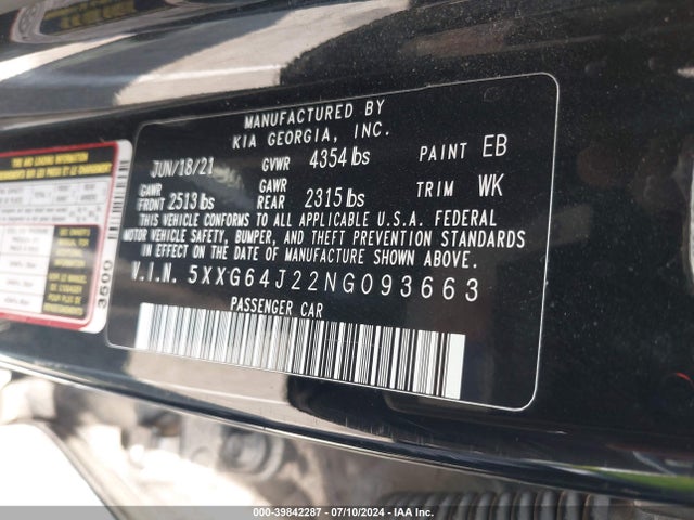 KIA K5 Gt-line 2022 5XXG64J22NG093663 Image 9