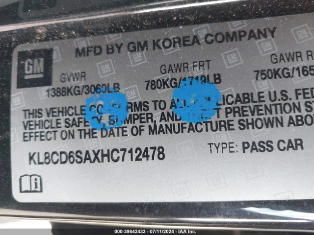 Chevrolet Spark 1lt Cvt 2017 KL8CD6SAXHC712478 Image 9