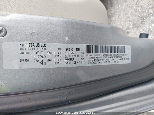 Dodge Grand Caravan Sxt 2018 2C4RDGCG4JR250393 Image 9