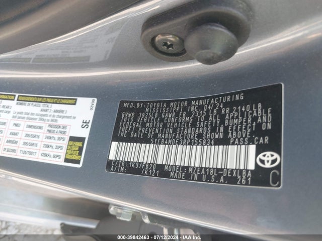 Toyota COROLLA LE 2024 5YFB4MDE3RP155834 Image 9