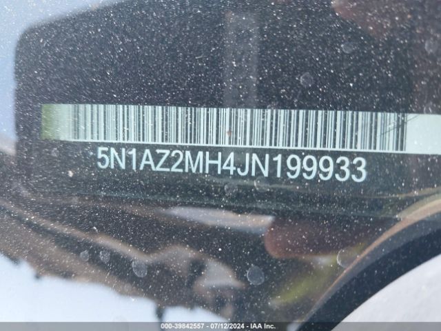 5N1AZ2MH4JN199933 Nissan MURANO SV