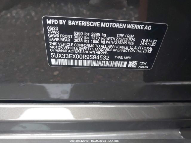 5UX33EX00R9S94532 BMW X6 Xdrive40i