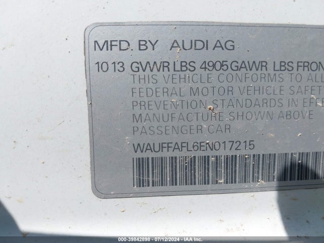 WAUFFAFL6EN017215 Audi A4 2.0t Premium