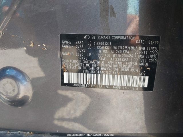 4S4BTAAC1L3164810 Subaru Outback