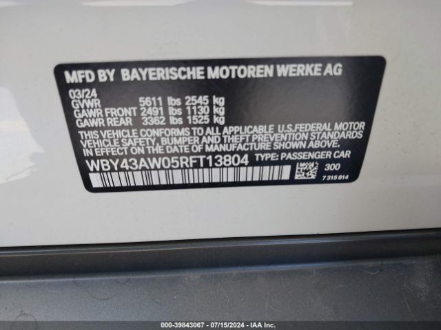 WBY43AW05RFT13804 BMW I4 Edrive35