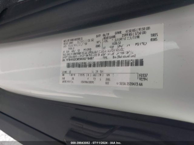 1FBAX2CM9KKB18487 Ford Transit-350 Xlt