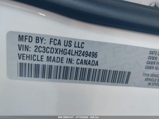 2C3CDXHG4LH249496 Dodge Charger Gt Rwd
