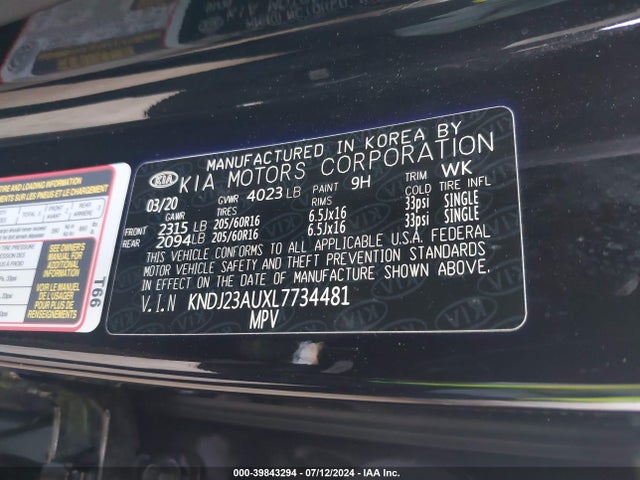 KIA SOUL LX 2020 KNDJ23AUXL7734481 Image 9