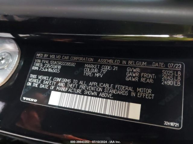 YV4L12UK5R2239592 Volvo Xc40 B5 Core Bright Theme/b5 Core Dark Theme