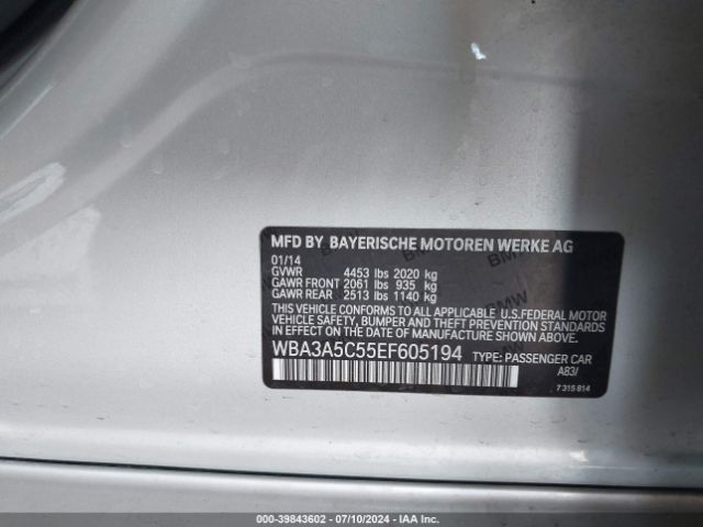 WBA3A5C55EF605194 BMW 328I