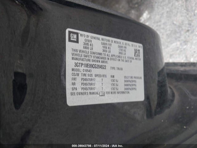 Продаж на аукціоні авто 2012 Gmc Sierra 1500 Sle, vin: 3GTP1VE09CG284522, номер лоту: 39843786