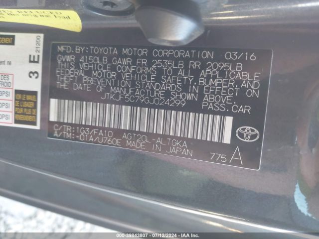 JTKJF5C79GJ024299 Scion TC