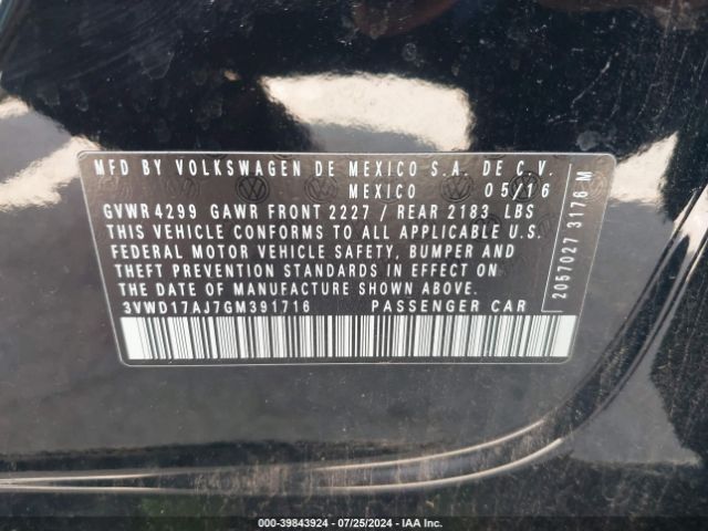 3VWD17AJ7GM391716 Volkswagen Jetta 1.8t Sport
