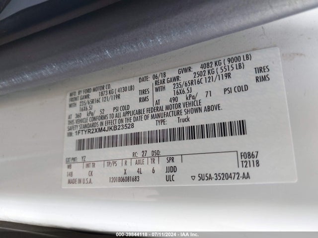 Ford Transit-250 2018 1FTYR2XM4JKB23528 Image 9