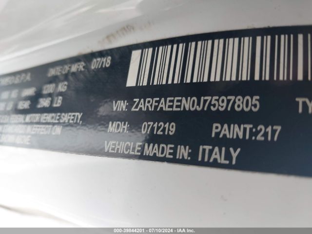 ZARFAEEN0J7597805 Alfa Romeo Giulia Ti Sport Awd